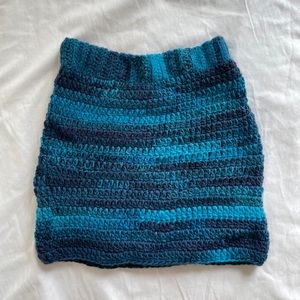 Blue Crochet Skirt